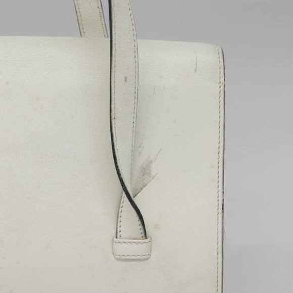 Christian Dior Hand Bag Leather White Gold Auth 93357 - Picture 3 of 16